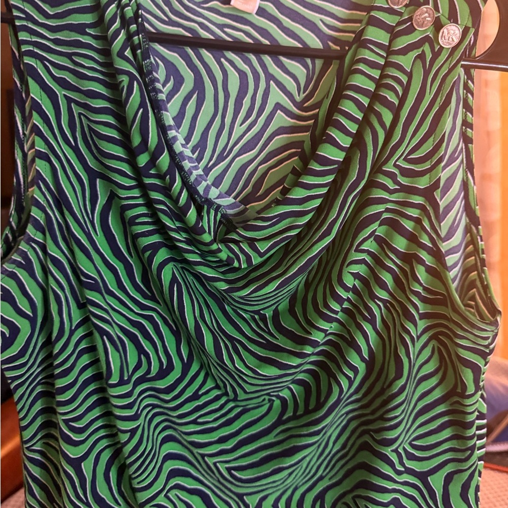 Green Zebra Print Sleeveless Top